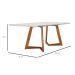 Conjunto de Mesa de Jantar com Tampo de Vidro e 6 Cadeiras Esparta Linho Off White e Imbuia