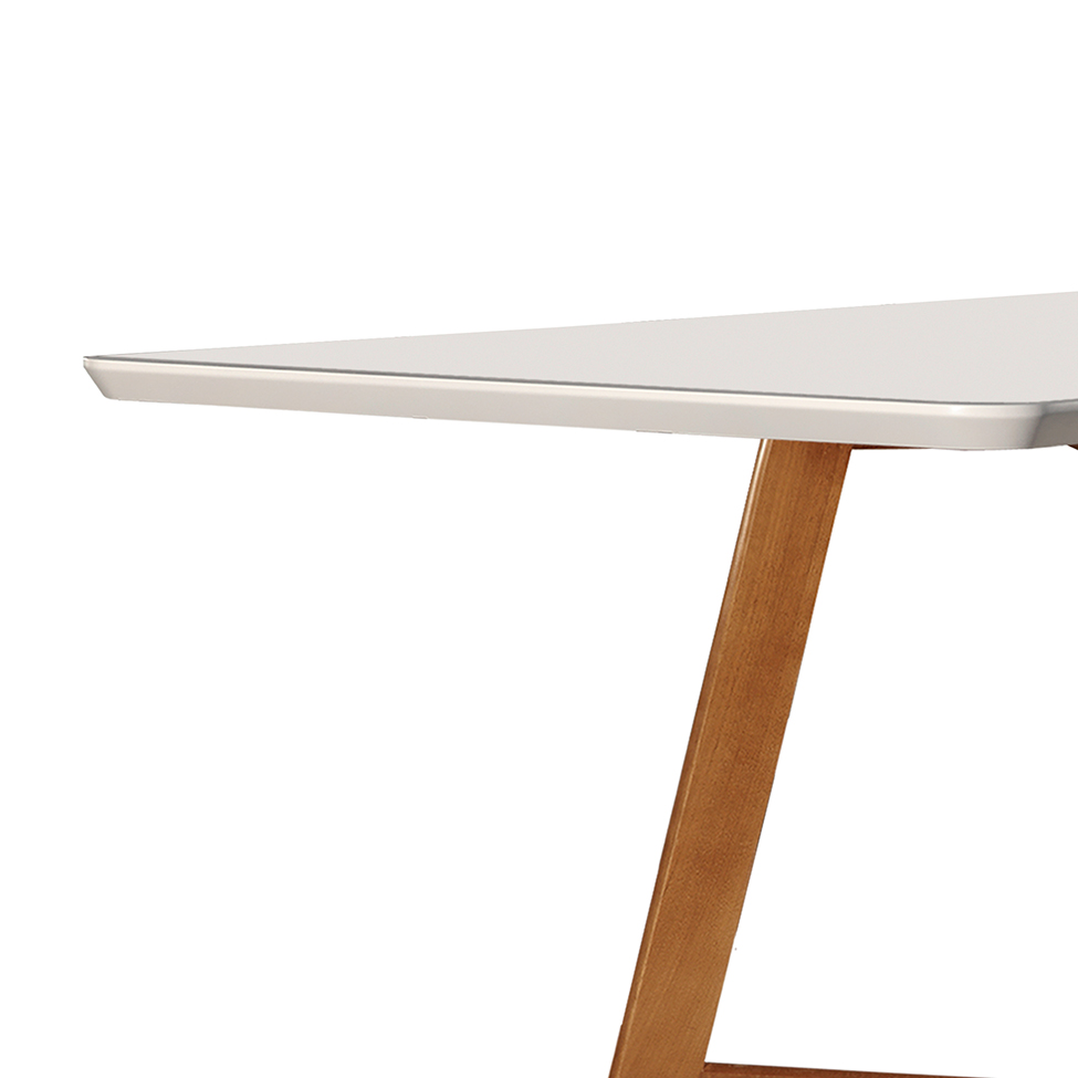 Conjunto de Mesa de Jantar com Tampo de Vidro e 6 Cadeiras Esparta Linho Off White e Imbuia