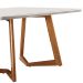 Conjunto de Mesa de Jantar com Tampo de Vidro e 6 Cadeiras Esparta Linho Off White e Imbuia