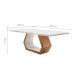 Mesa de Jantar Retangular com Tampo de Vidro Ane I Off White e Imbuia 220 cm