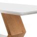 Mesa de Jantar Retangular com Tampo de Vidro Ane I Off White e Imbuia 220 cm