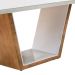 Mesa de Jantar Retangular com Tampo de Vidro Luna Off White e Imbuia 180 cm