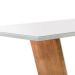 Mesa de Jantar Retangular com Tampo de Vidro Luna Off White e Imbuia 180 cm