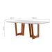 Mesa de Jantar Retangular com Tampo de Vidro Tália Off White e Imbuia 180 cm