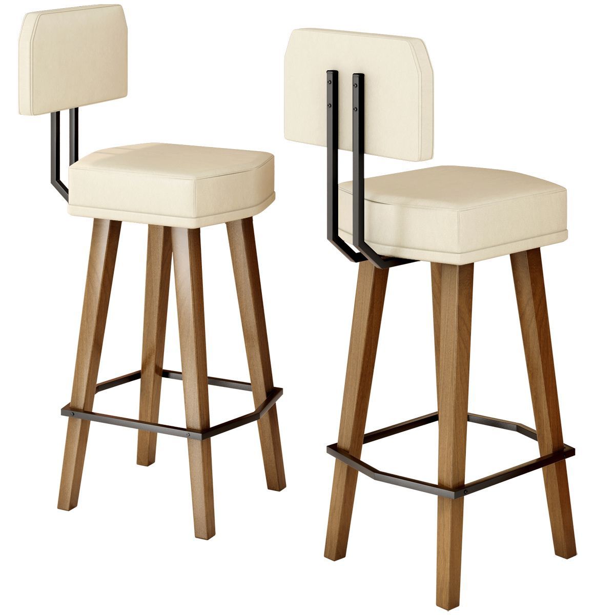 2 Banquetas Alta com Encosto para Bar Cozinha MOBLAN decor