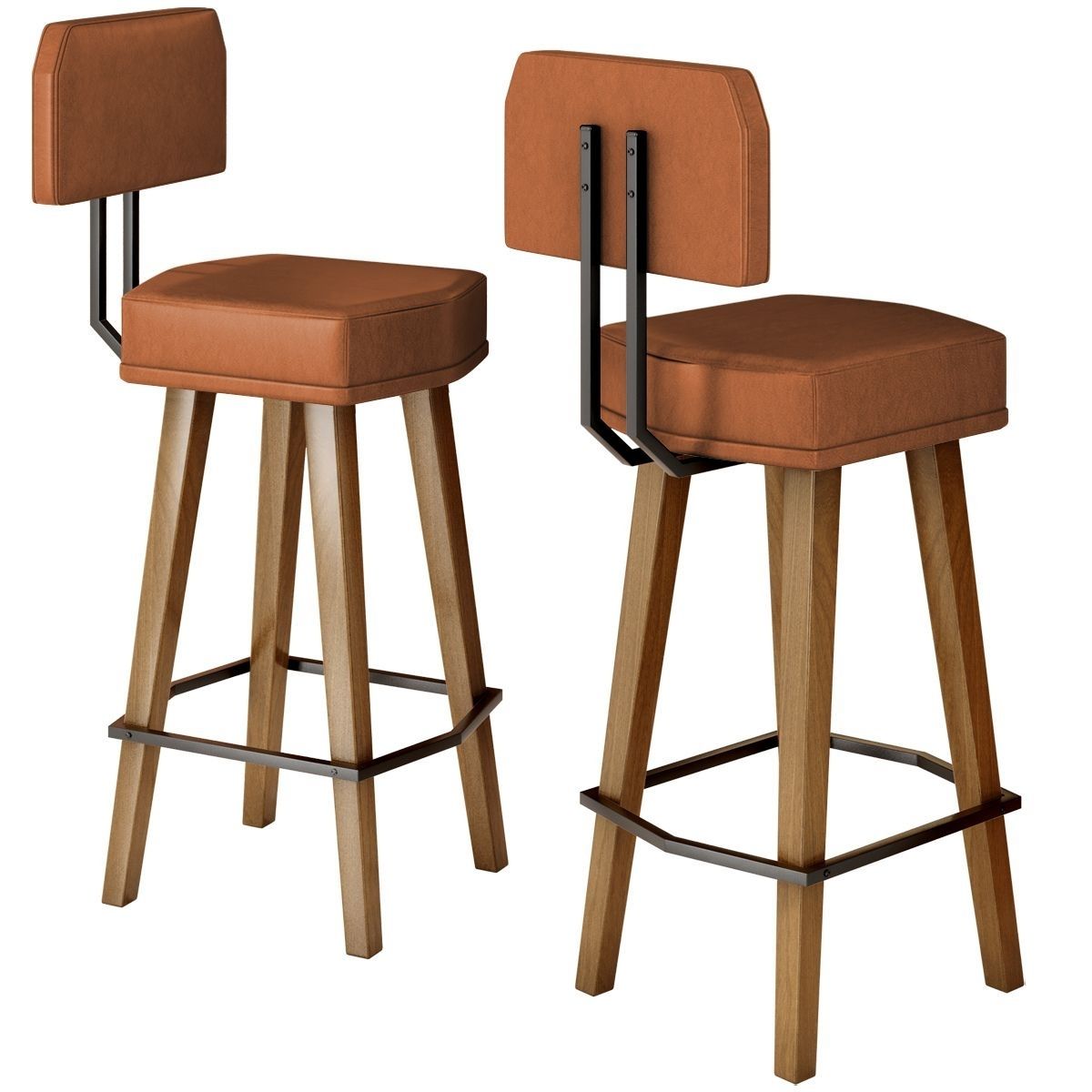 2 Banquetas Alta com Encosto para Bar Cozinha MOBLAN decor