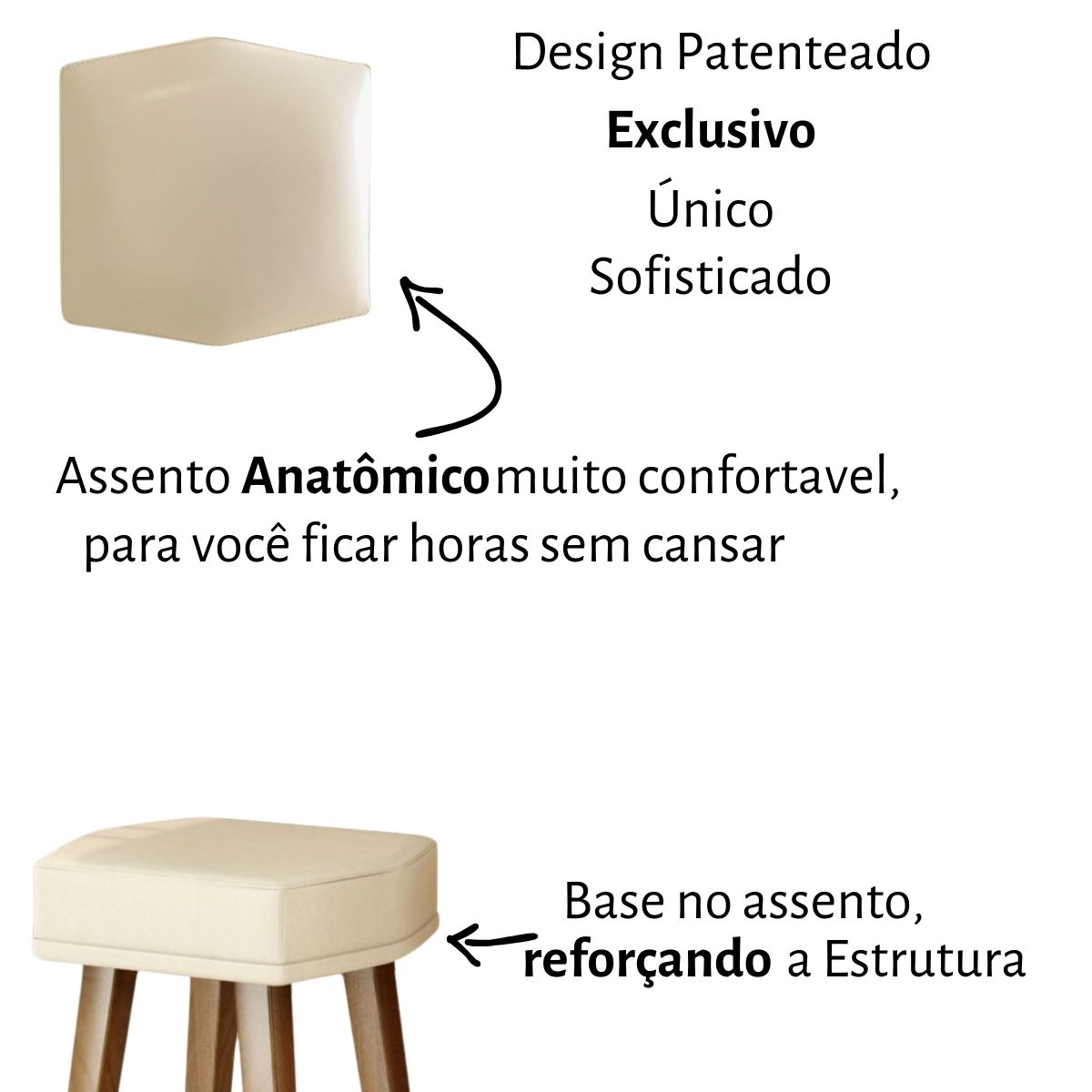 2 Banquetas Alta com Encosto para Bar Cozinha MOBLAN decor