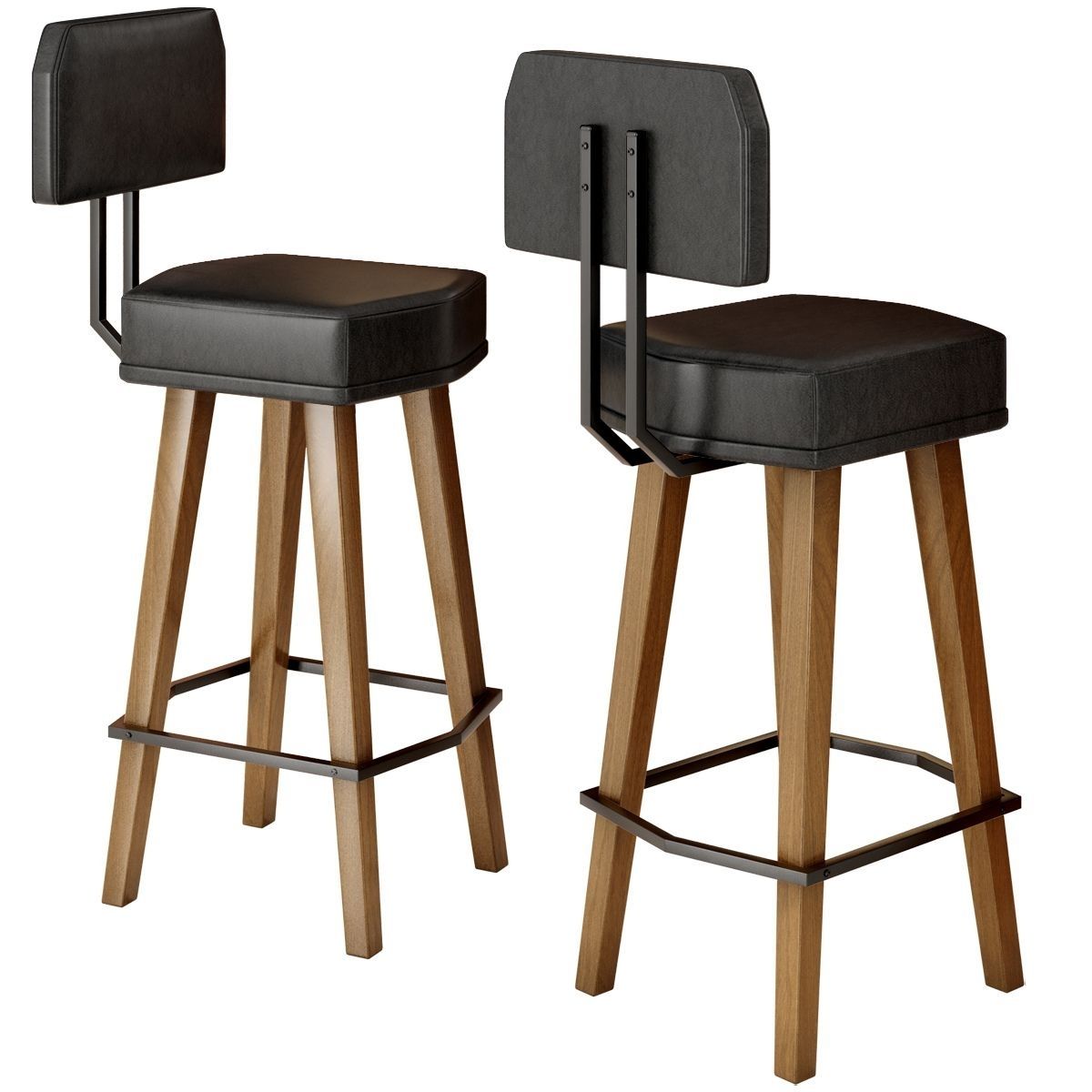 2 Banquetas Alta com Encosto para Cozinha Bar MOBLAN decor