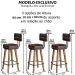 2 Banquetas Alta com Encosto para Cozinha Bar MOBLAN decor