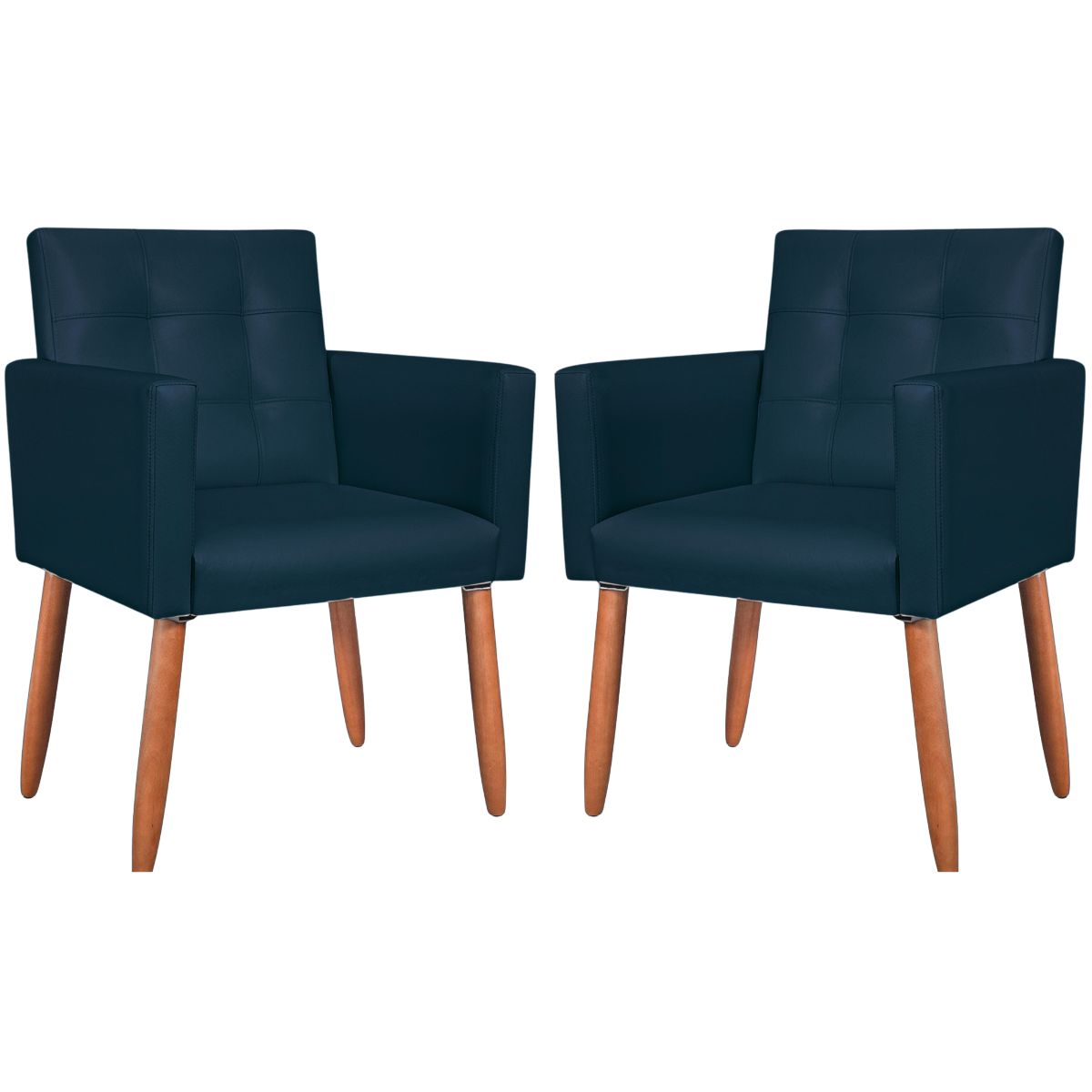 2 Cadeira Poltronas Conforto Corino Para Escritório Sala Luxo MOBLAN decor