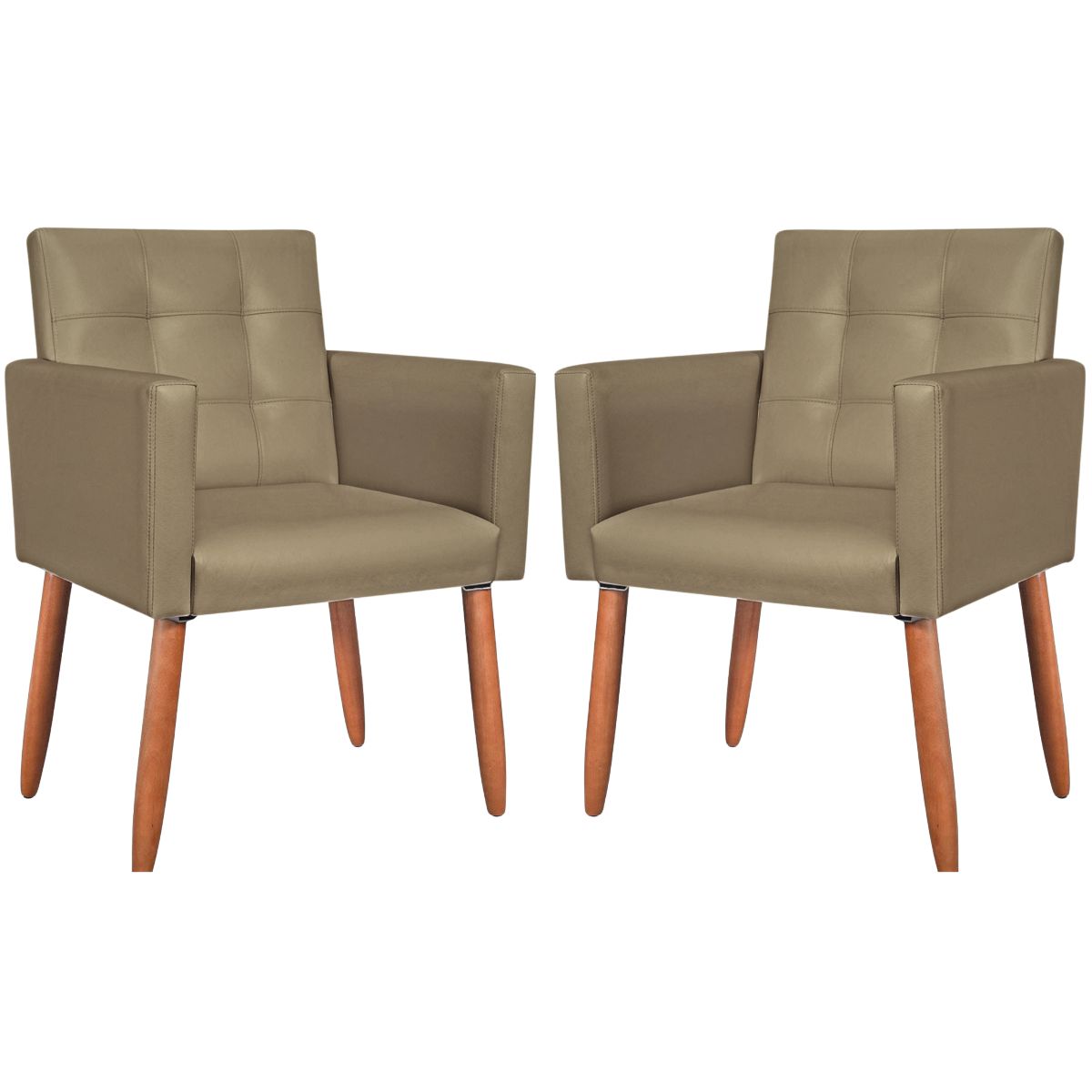 2 Cadeira Poltronas Conforto Corino Para Escritório Sala Luxo MOBLAN decor