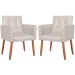 2 Cadeira Poltronas Conforto Corino Para Escritório Sala Luxo MOBLAN decor
