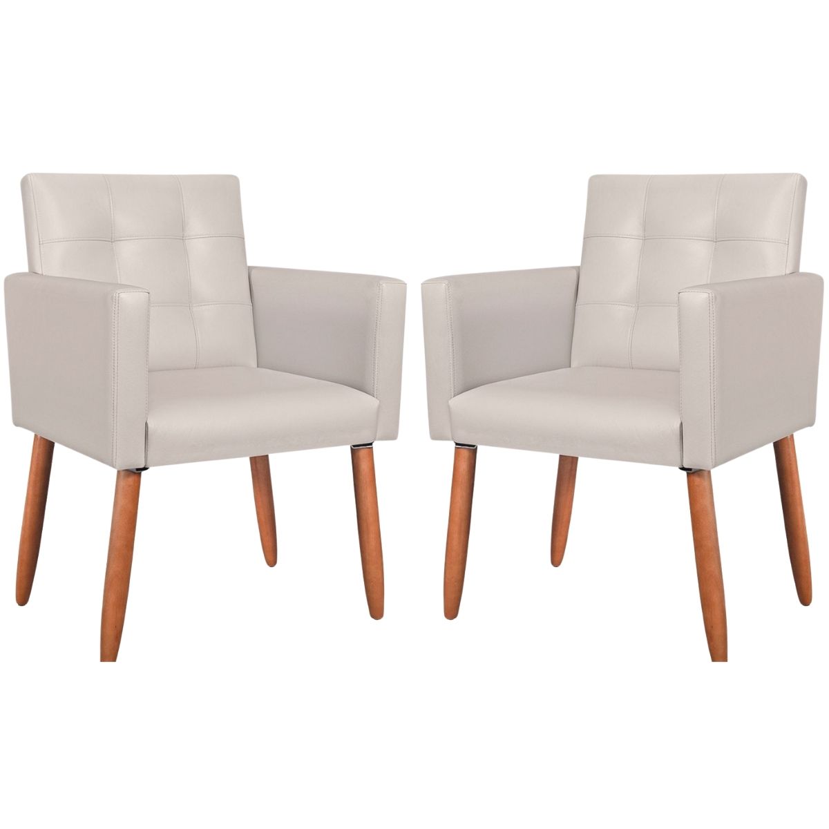 2 Cadeira Poltronas Conforto Corino Para Escritório Sala Luxo MOBLAN decor