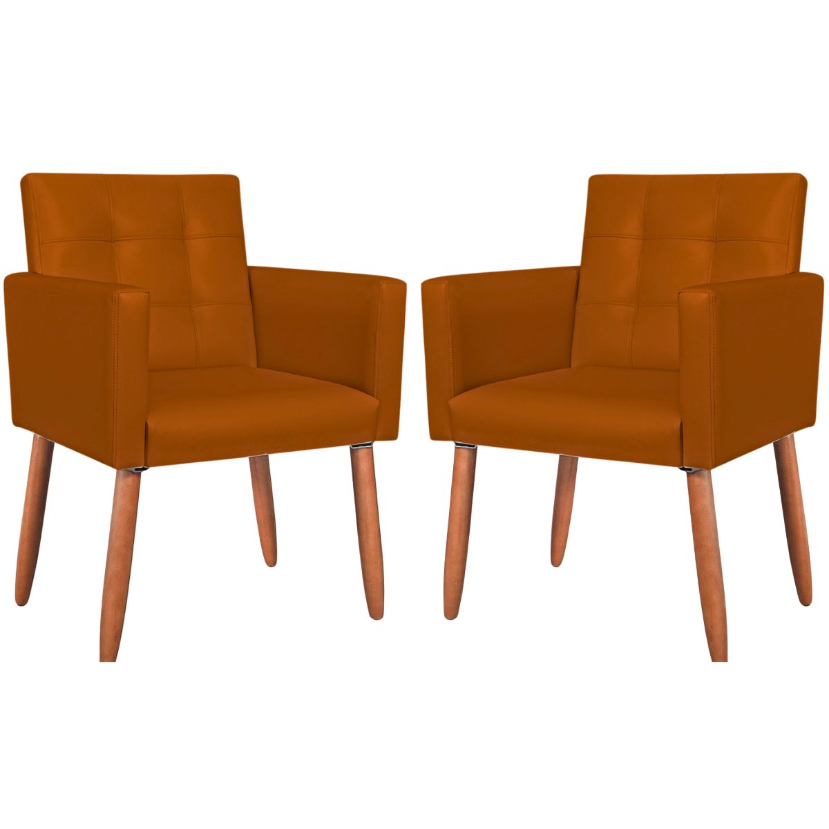 2 Cadeira Poltronas Conforto Corino Para Escritório Sala Luxo MOBLAN decor
