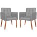 2 Cadeira Poltronas Conforto Corino Para Escritório Sala Luxo MOBLAN decor