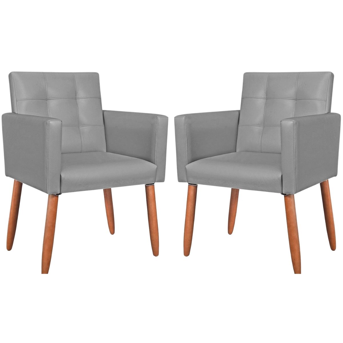 2 Cadeira Poltronas Conforto Corino Para Escritório Sala Luxo MOBLAN decor