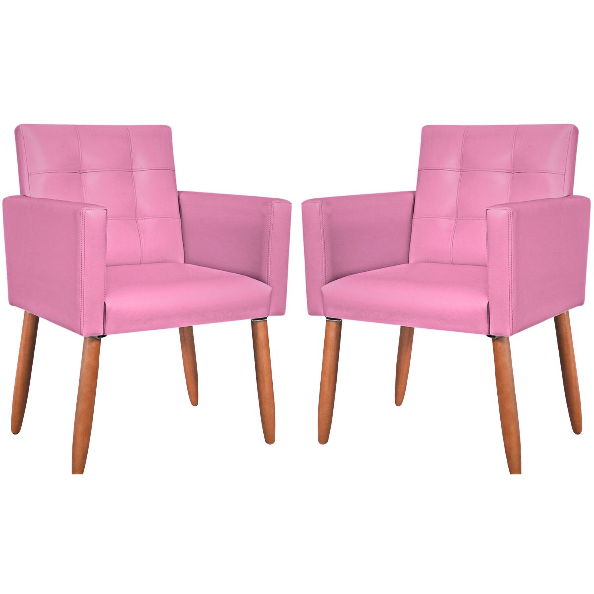 2 Cadeira Poltronas Conforto Corino Para Escritório Sala Luxo MOBLAN decor