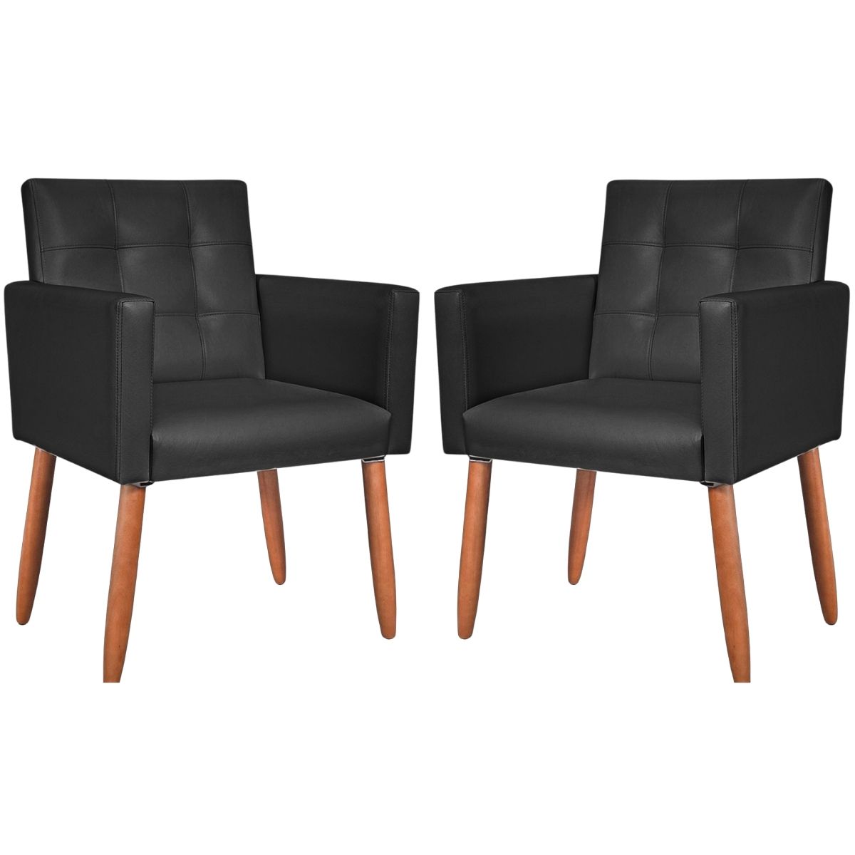 2 Cadeira Poltronas Conforto Corino Para Escritório Sala Luxo MOBLAN decor