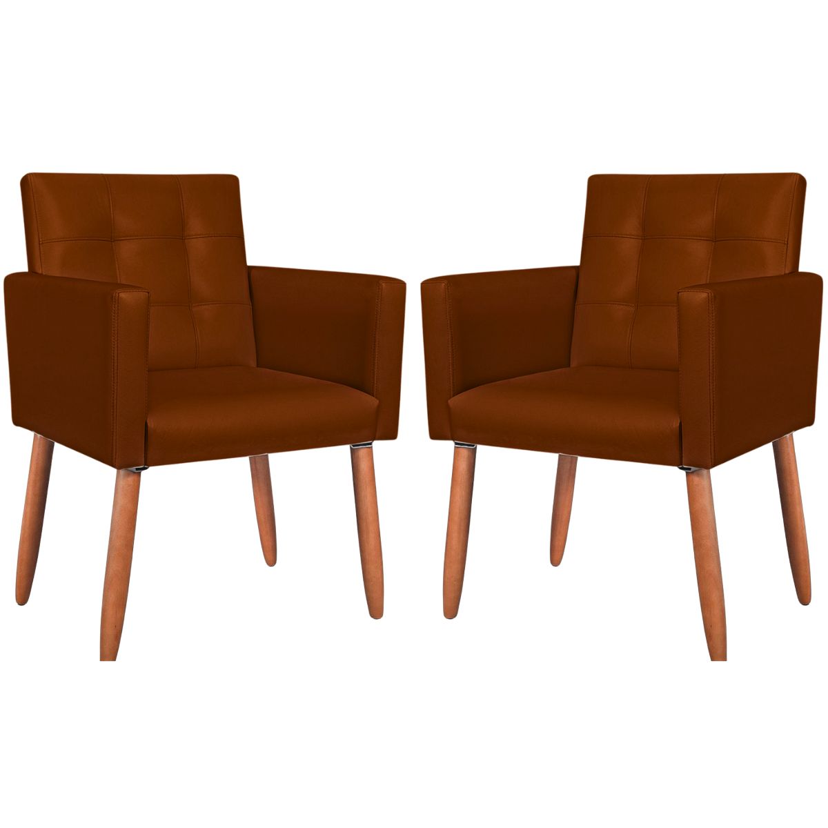 2 Cadeira Poltronas Conforto Corino Para Escritório Sala Luxo MOBLAN decor
