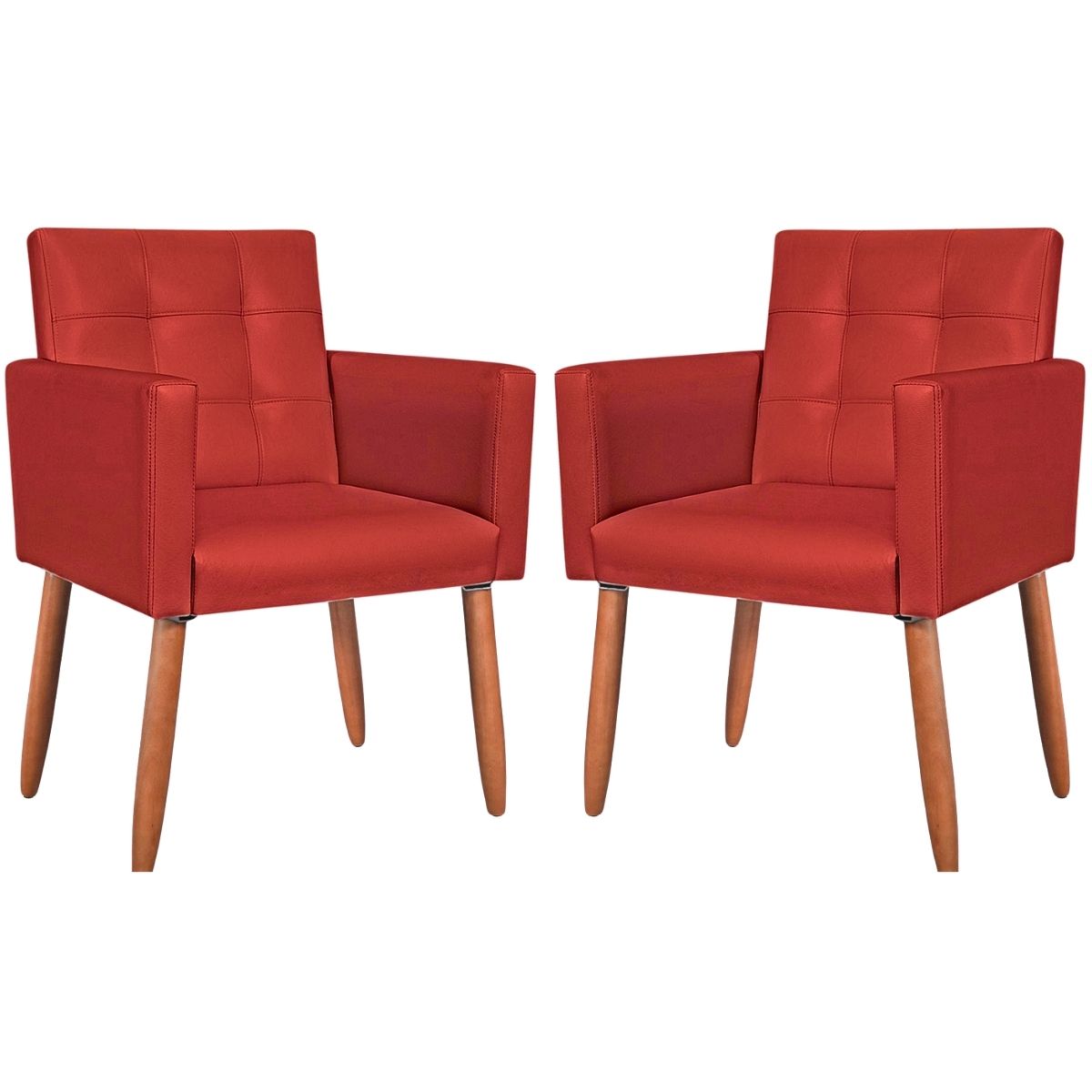 2 Cadeira Poltronas Conforto Corino Para Escritório Sala Luxo MOBLAN decor