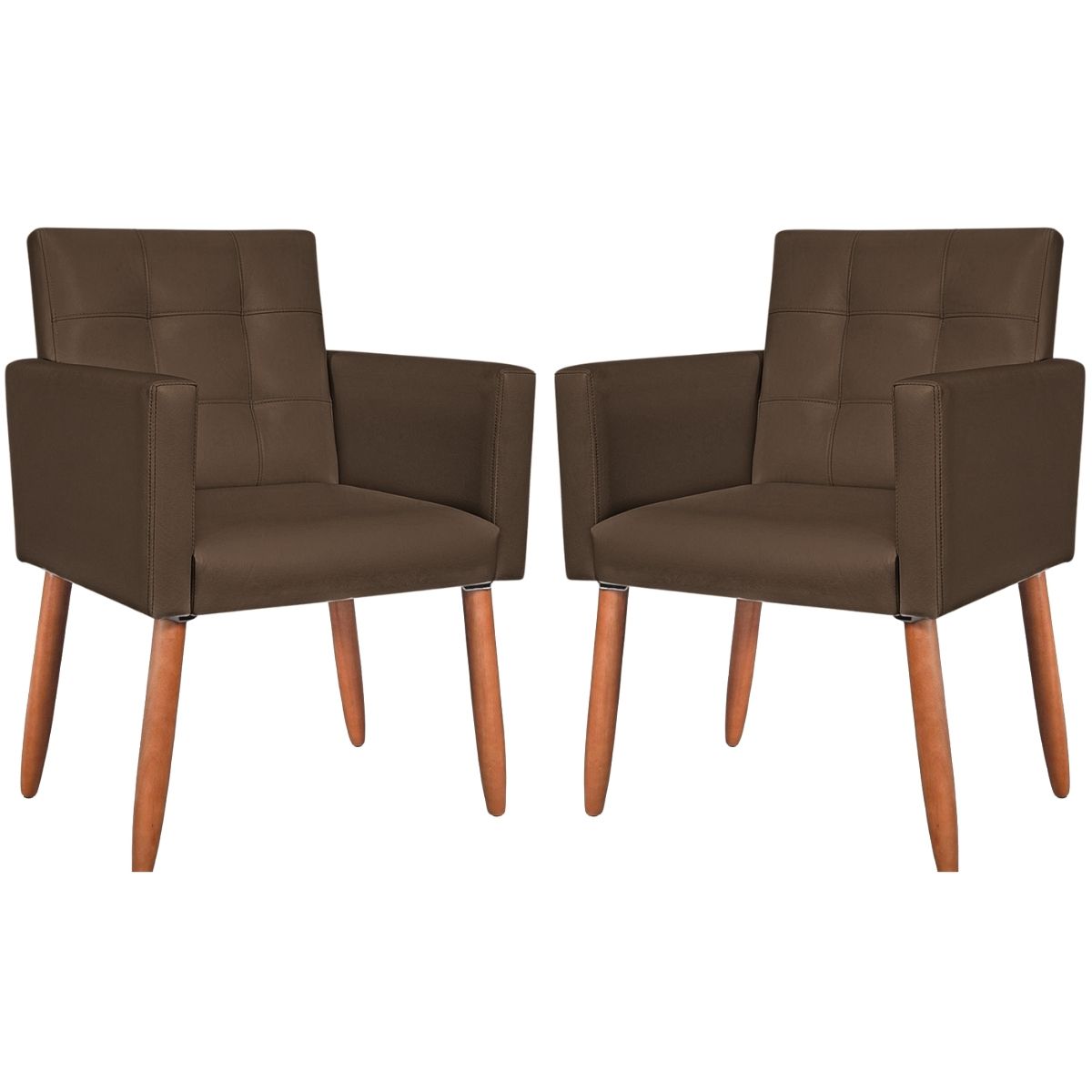 2 Cadeira Poltronas Conforto Corino Para Escritório Sala Luxo MOBLAN decor