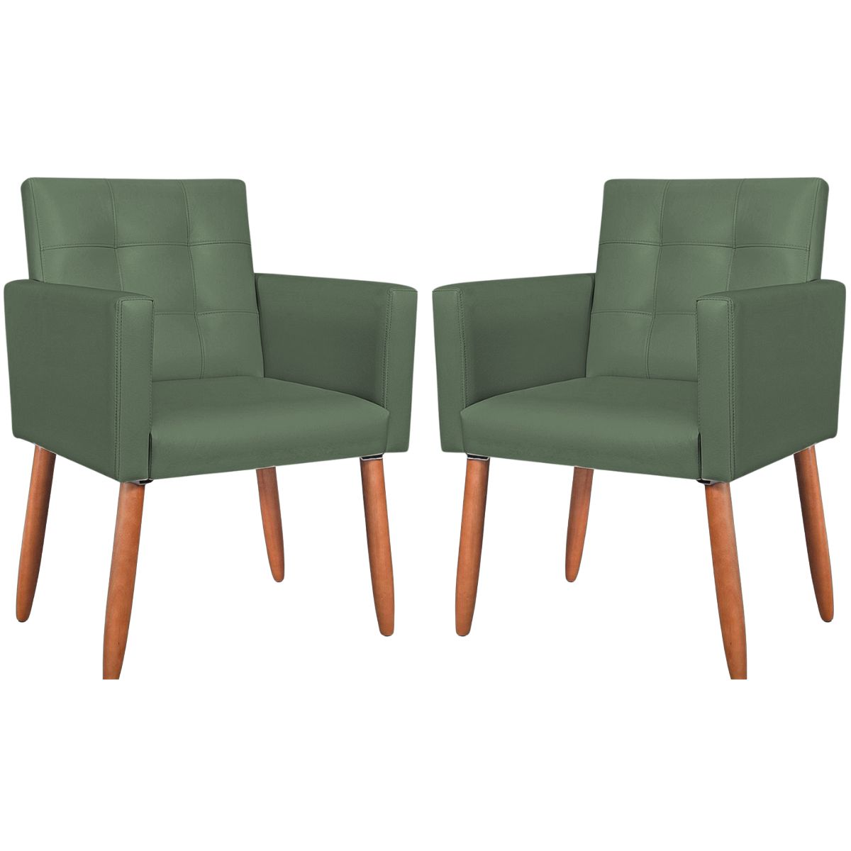 2 Cadeira Poltronas Conforto Corino Para Escritório Sala Luxo MOBLAN decor