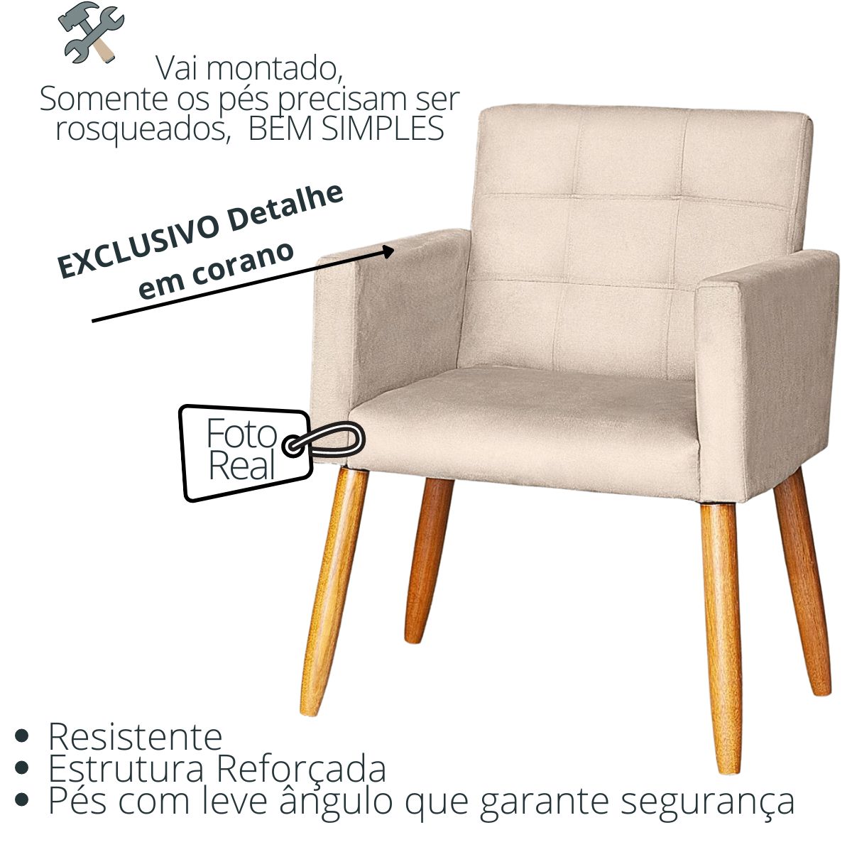 2 Cadeira Poltronas Conforto Para Escritório Sala Luxo MOBLAN decor