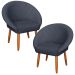 2 Poltronas Decorativa Corino Moderna para Sala de Estar Recepção Reforçada MOBLAN decor
