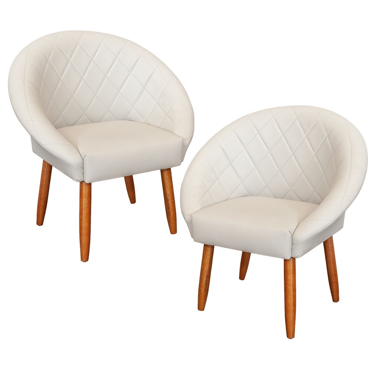 2 Poltronas Decorativa Corino Moderna para Sala de Estar Recepção Reforçada MOBLAN decor