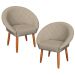 2 Poltronas Decorativa Corino Moderna para Sala de Estar Recepção Reforçada MOBLAN decor