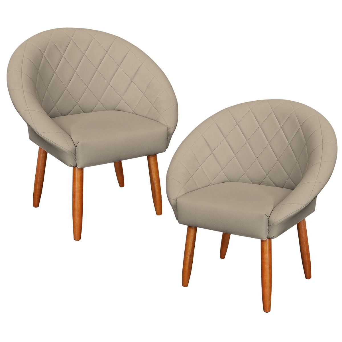 2 Poltronas Decorativa Corino Moderna para Sala de Estar Recepção Reforçada MOBLAN decor