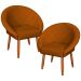 2 Poltronas Decorativa Corino Moderna para Sala de Estar Recepção Reforçada MOBLAN decor