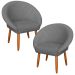 2 Poltronas Decorativa Corino Moderna para Sala de Estar Recepção Reforçada MOBLAN decor