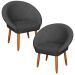 2 Poltronas Decorativa Corino Moderna para Sala de Estar Recepção Reforçada MOBLAN decor