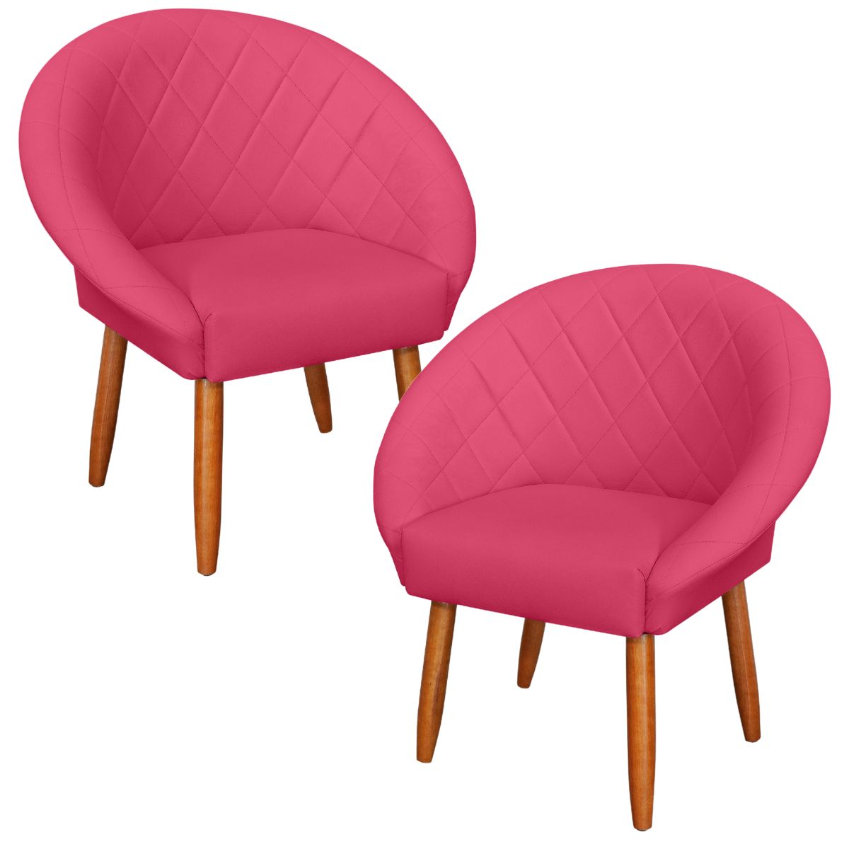 2 Poltronas Decorativa Corino Moderna para Sala de Estar Recepção Reforçada MOBLAN decor