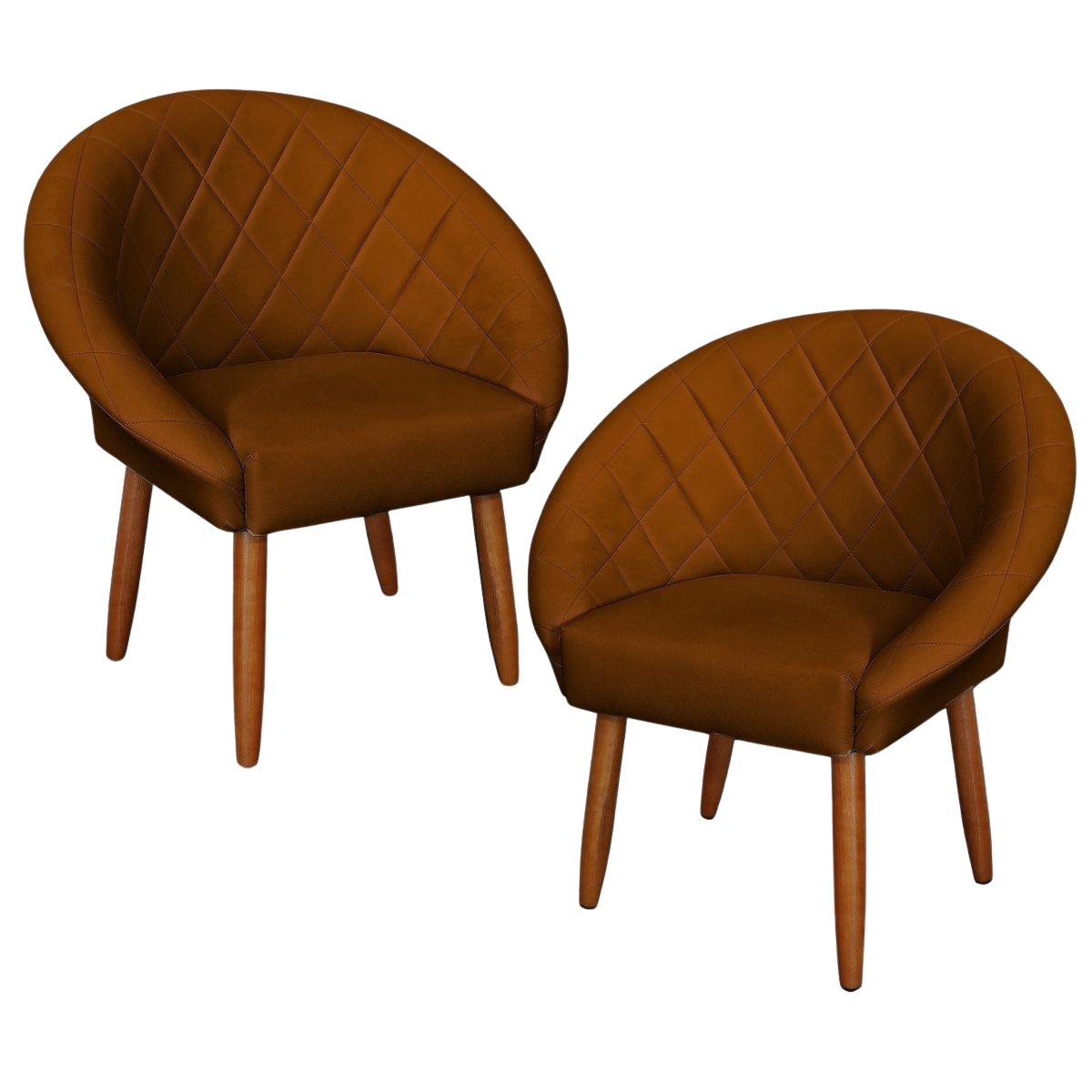 2 Poltronas Decorativa Corino Moderna para Sala de Estar Recepção Reforçada MOBLAN decor