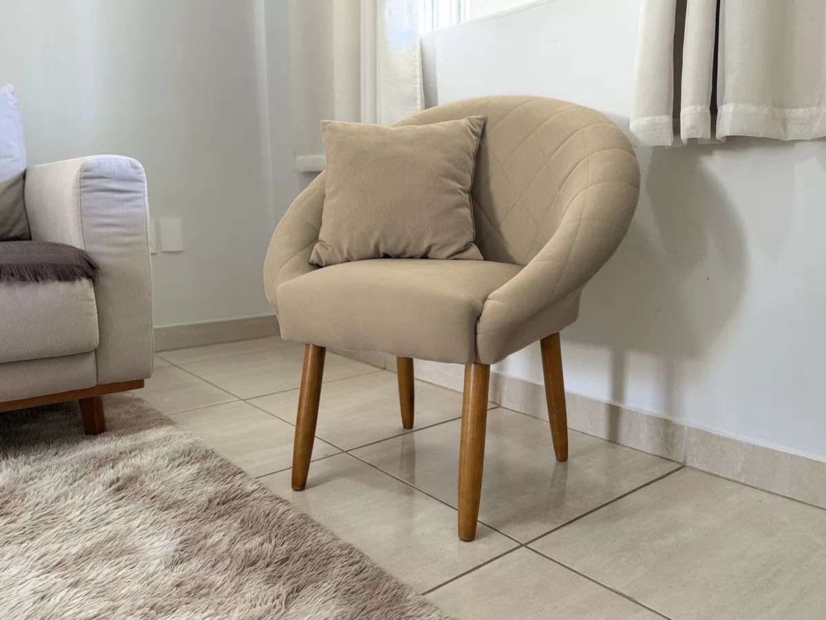 2 Poltronas Decorativa Moderna para Sala de Estar Recepção Reforçada MOBLAN decor