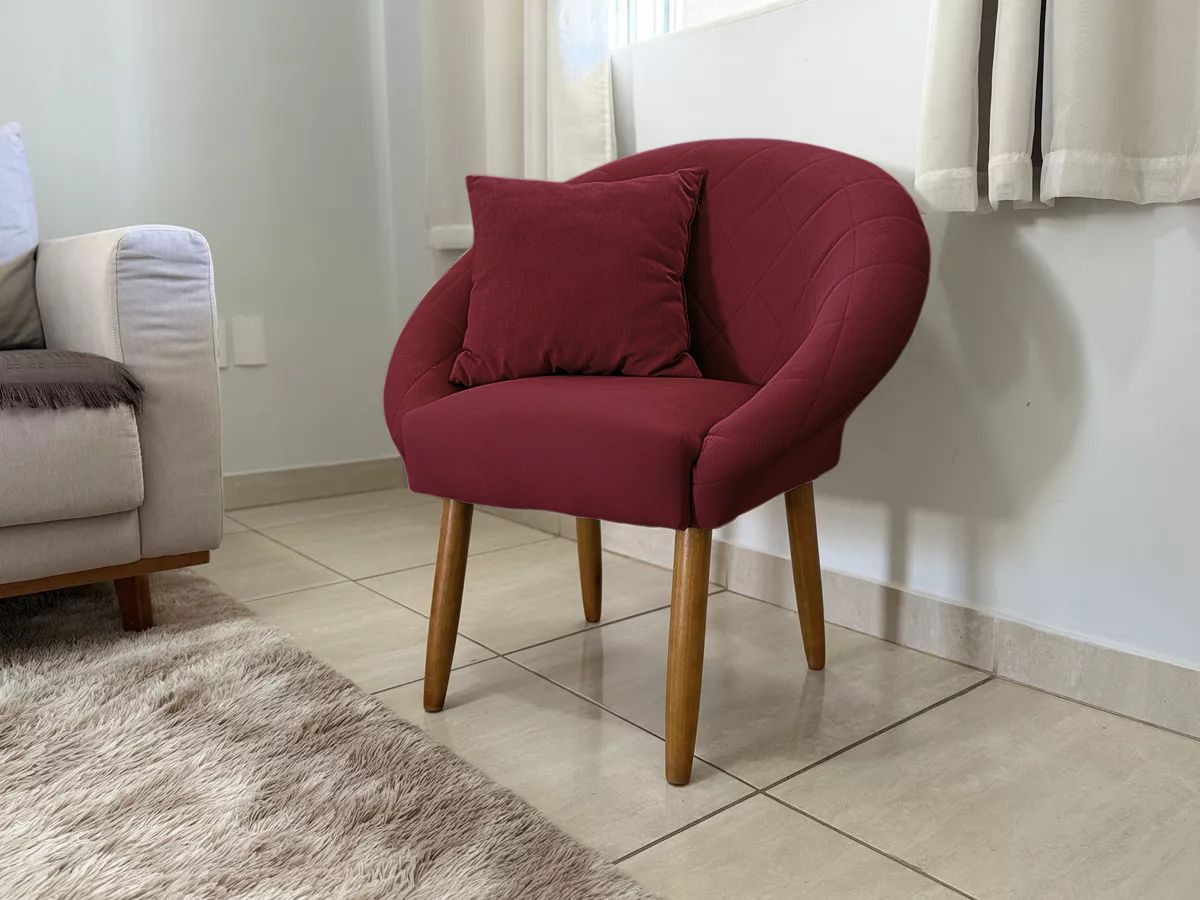 2 Poltronas Decorativa Moderna para Sala de Estar Recepção Reforçada MOBLAN decor