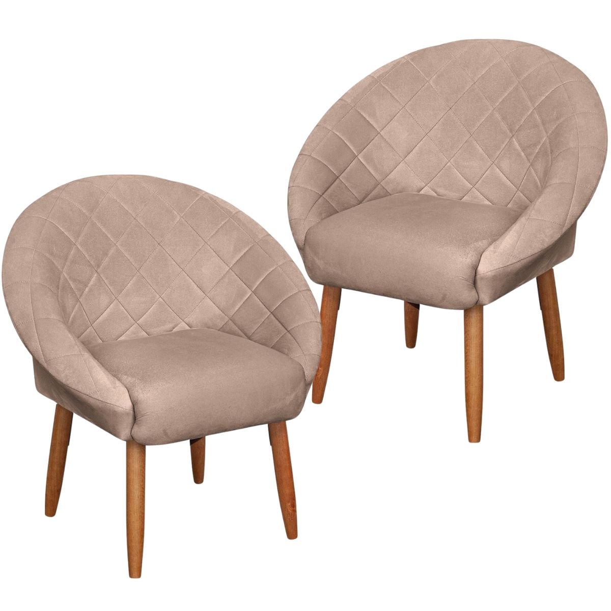 2 Poltronas Decorativa Moderna para Sala de Estar Recepção Reforçada MOBLAN decor