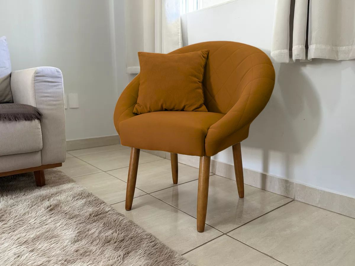 2 Poltronas Decorativa Moderna para Sala de Estar Recepção Reforçada MOBLAN decor