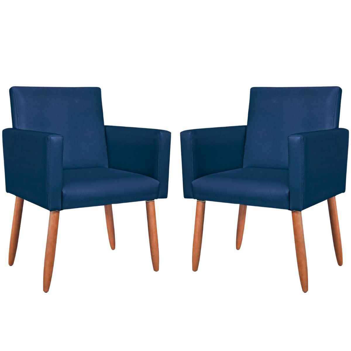 2 Poltronas Resistente para Recepção Confortável Corino Escritório MOBLAN decor