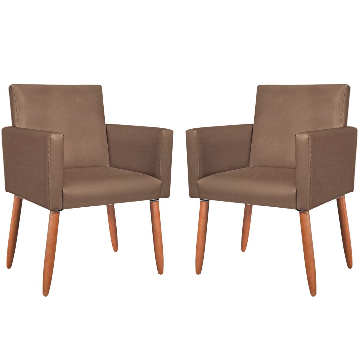 2 Poltronas Resistente para Recepção Confortável Corino Escritório MOBLAN decor