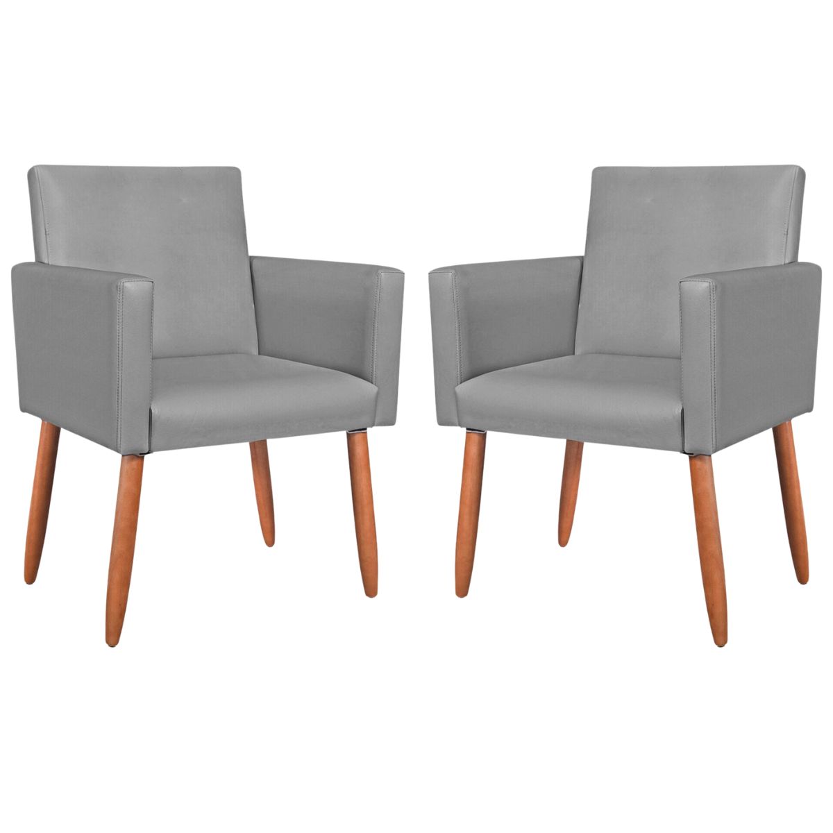 2 Poltronas Resistente para Recepção Confortável Corino Escritório MOBLAN decor
