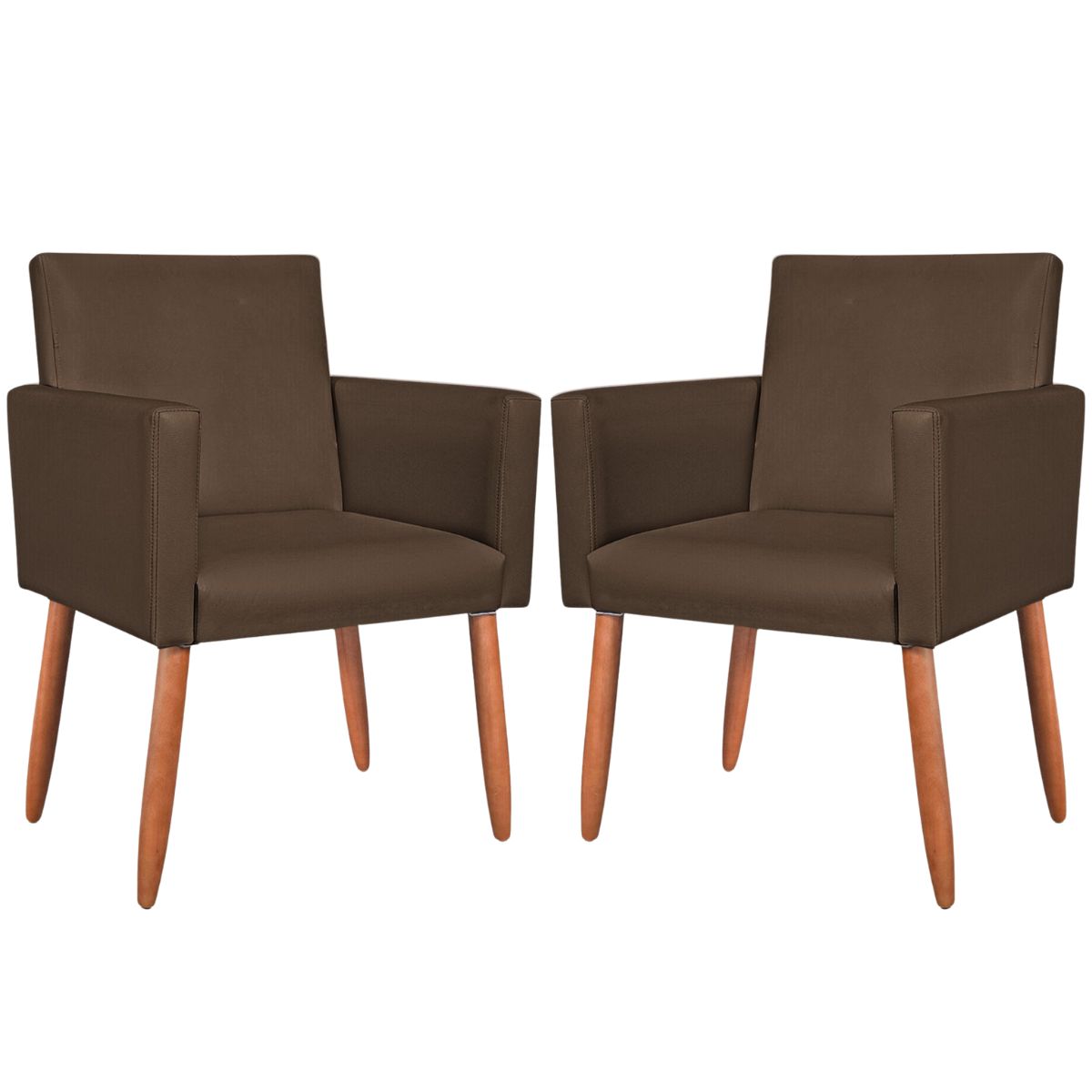 2 Poltronas Resistente para Recepção Confortável Corino Escritório MOBLAN decor