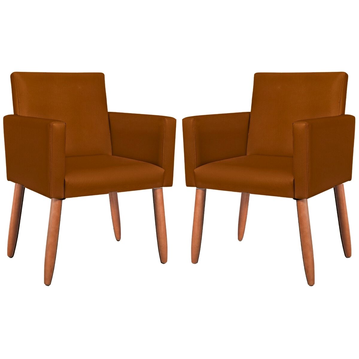 2 Poltronas Resistente para Recepção Confortável Corino Escritório MOBLAN decor