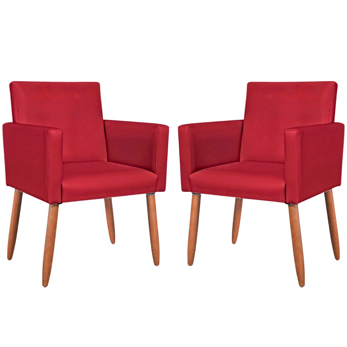 2 Poltronas Resistente para Recepção Confortável Corino Escritório MOBLAN decor