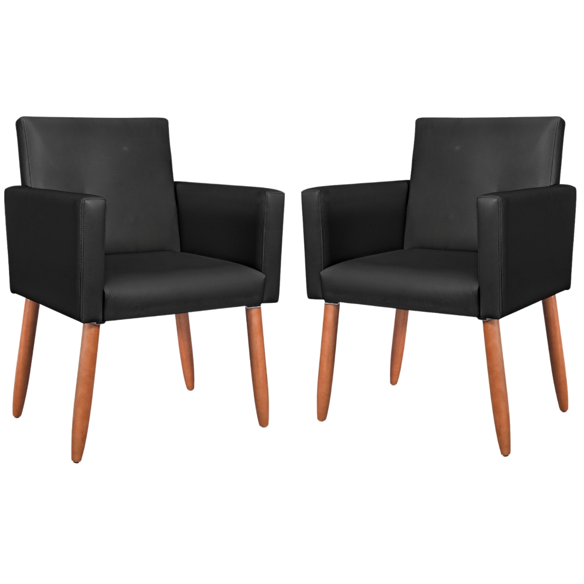 2 Poltronas Resistente para Recepção Confortável Corino Escritório MOBLAN decor