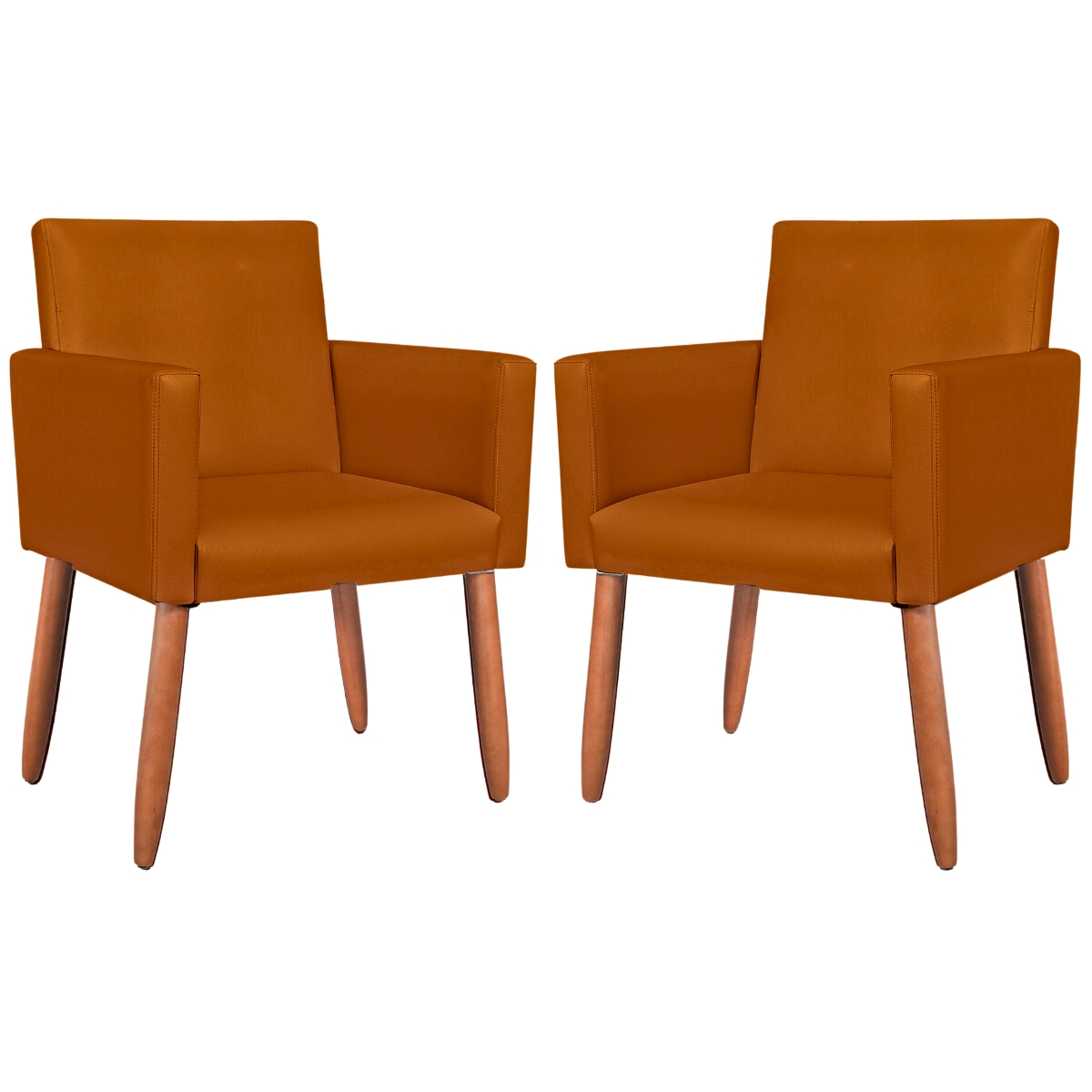 2 Poltronas Resistente para Recepção Confortável Corino Escritório MOBLAN decor
