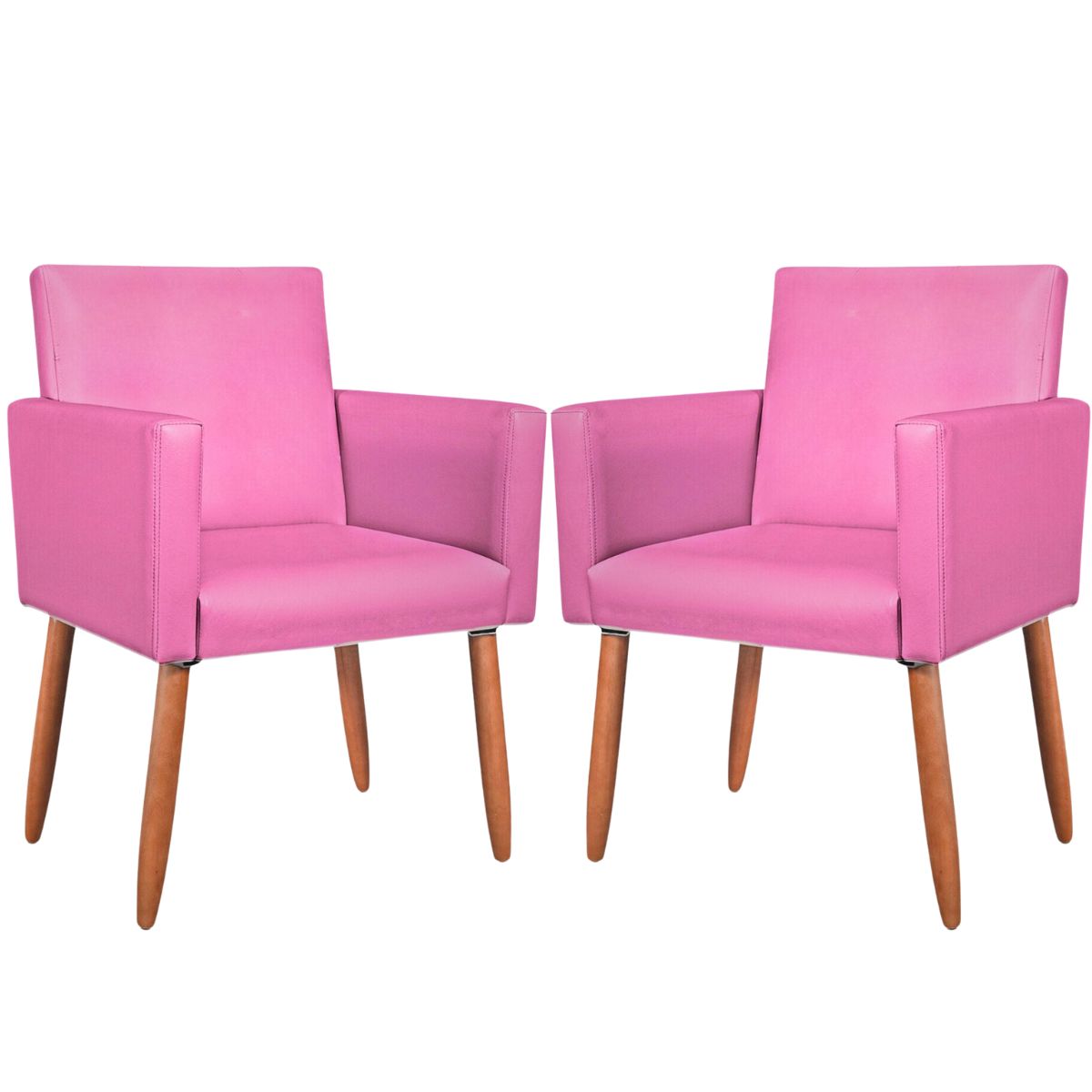 2 Poltronas Resistente para Recepção Confortável Corino Escritório MOBLAN decor