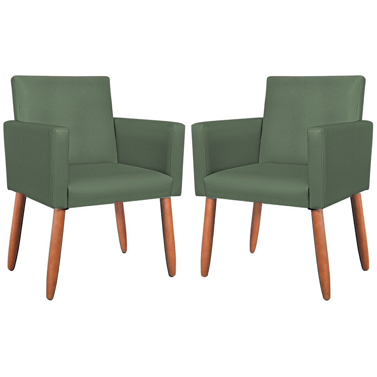 2 Poltronas Resistente para Recepção Confortável Corino Escritório MOBLAN decor